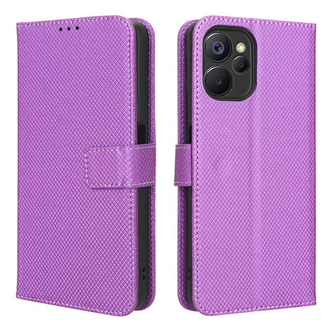 Handytasche Stand Schutzhülle Flip Leder Hülle BY1 für Realme 10 5G Violett