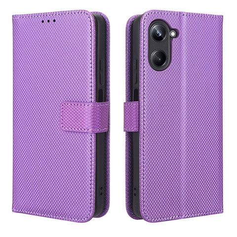 Handytasche Stand Schutzhülle Flip Leder Hülle BY1 für Realme 10 Pro 5G Violett