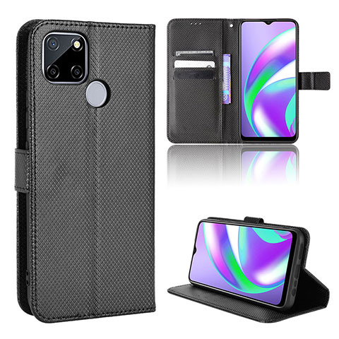 Handytasche Stand Schutzhülle Flip Leder Hülle BY1 für Realme C25 Schwarz