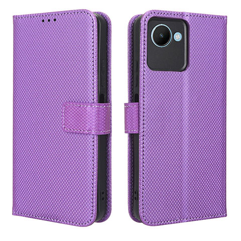 Handytasche Stand Schutzhülle Flip Leder Hülle BY1 für Realme C30s Violett