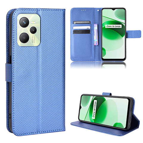 Handytasche Stand Schutzhülle Flip Leder Hülle BY1 für Realme C35 Blau