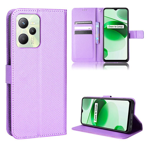 Handytasche Stand Schutzhülle Flip Leder Hülle BY1 für Realme C35 Violett