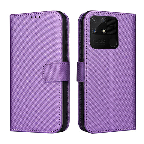 Handytasche Stand Schutzhülle Flip Leder Hülle BY1 für Realme Narzo 50A Violett