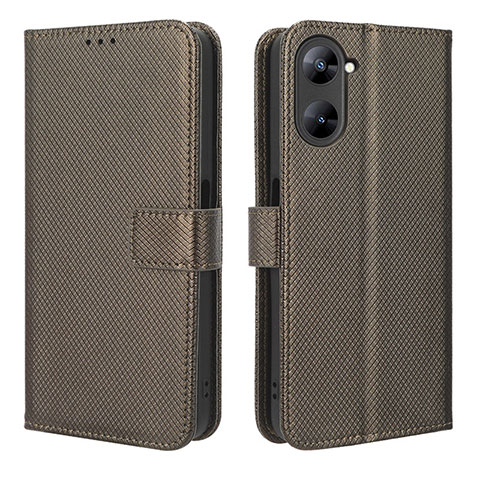 Handytasche Stand Schutzhülle Flip Leder Hülle BY1 für Realme V30t 5G Braun