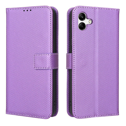 Handytasche Stand Schutzhülle Flip Leder Hülle BY1 für Samsung Galaxy A04 4G Violett