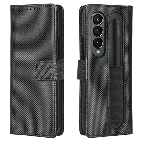 Handytasche Stand Schutzhülle Flip Leder Hülle BY1 für Samsung Galaxy Z Fold4 5G Schwarz