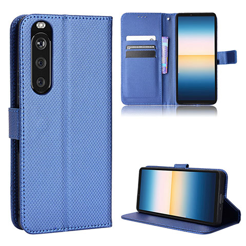 Handytasche Stand Schutzhülle Flip Leder Hülle BY1 für Sony Xperia 1 III Blau