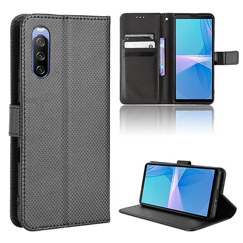 Handytasche Stand Schutzhülle Flip Leder Hülle BY1 für Sony Xperia 10 III Lite Schwarz