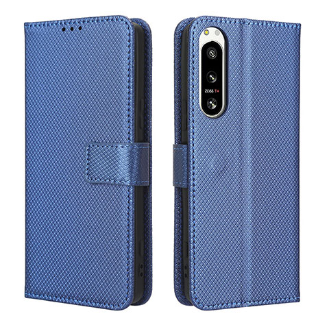 Handytasche Stand Schutzhülle Flip Leder Hülle BY1 für Sony Xperia 5 IV Blau