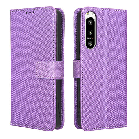 Handytasche Stand Schutzhülle Flip Leder Hülle BY1 für Sony Xperia 5 IV Violett