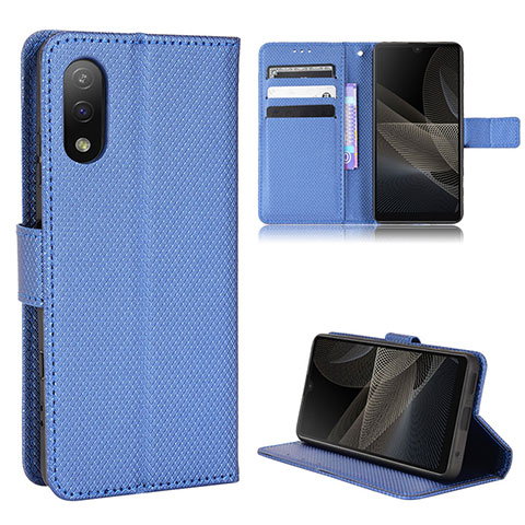 Handytasche Stand Schutzhülle Flip Leder Hülle BY1 für Sony Xperia Ace II SO-41B Blau