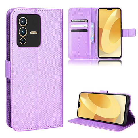 Handytasche Stand Schutzhülle Flip Leder Hülle BY1 für Vivo V23 Pro 5G Violett