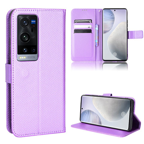 Handytasche Stand Schutzhülle Flip Leder Hülle BY1 für Vivo X60 Pro+ Plus 5G Violett