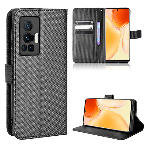 Handytasche Stand Schutzhülle Flip Leder Hülle BY1 für Vivo X70 Pro 5G Schwarz