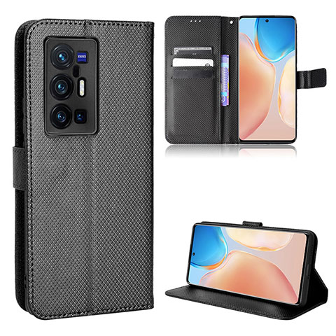 Handytasche Stand Schutzhülle Flip Leder Hülle BY1 für Vivo X70 Pro+ Plus 5G Schwarz