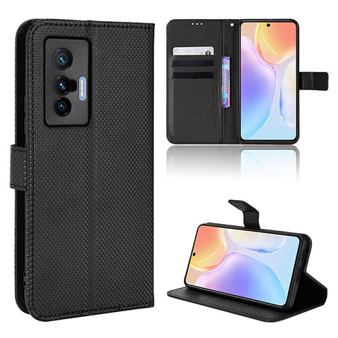 Handytasche Stand Schutzhülle Flip Leder Hülle BY1 für Vivo X70t Schwarz