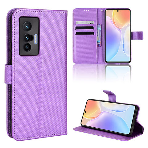 Handytasche Stand Schutzhülle Flip Leder Hülle BY1 für Vivo X70t Violett