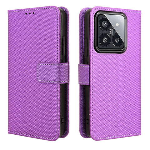 Handytasche Stand Schutzhülle Flip Leder Hülle BY1 für Xiaomi Mi 14 5G Violett