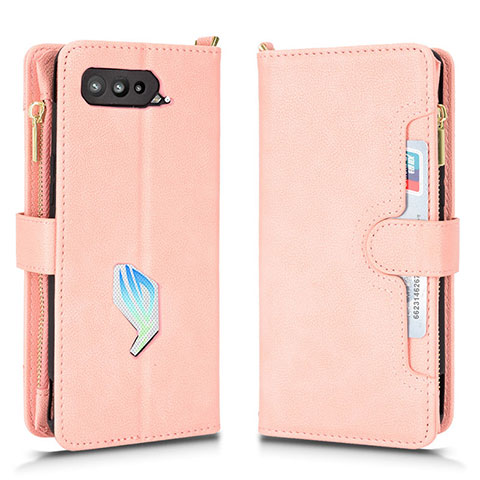 Handytasche Stand Schutzhülle Flip Leder Hülle BY2 für Asus ROG Phone 5 Ultimate Rosegold