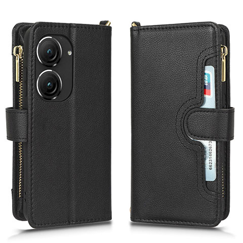 Handytasche Stand Schutzhülle Flip Leder Hülle BY2 für Asus ZenFone 10 Schwarz