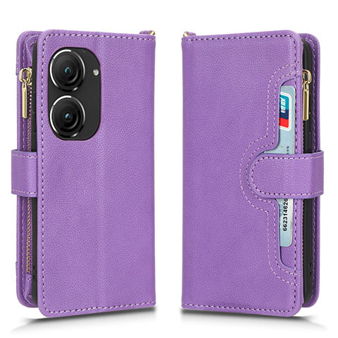 Handytasche Stand Schutzhülle Flip Leder Hülle BY2 für Asus ZenFone 10 Violett