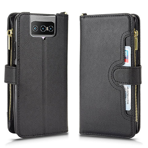 Handytasche Stand Schutzhülle Flip Leder Hülle BY2 für Asus Zenfone 7 ZS670KS Schwarz