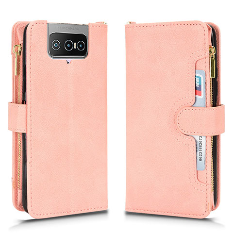 Handytasche Stand Schutzhülle Flip Leder Hülle BY2 für Asus ZenFone 8 Flip ZS672KS Rosegold