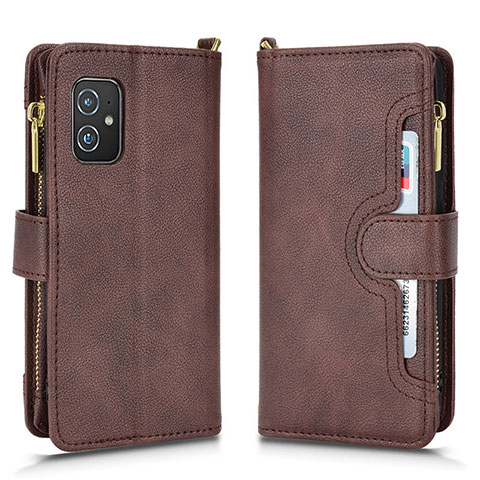 Handytasche Stand Schutzhülle Flip Leder Hülle BY2 für Asus Zenfone 8 ZS590KS Braun