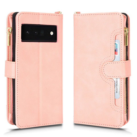 Handytasche Stand Schutzhülle Flip Leder Hülle BY2 für Google Pixel 6 Pro 5G Rosegold