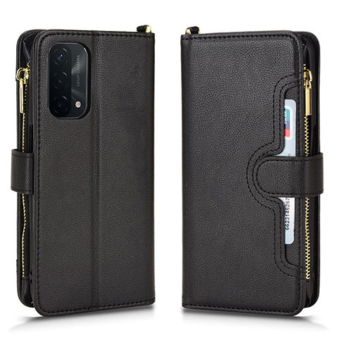 Handytasche Stand Schutzhülle Flip Leder Hülle BY2 für Oppo A74 5G Schwarz