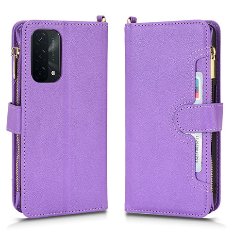 Handytasche Stand Schutzhülle Flip Leder Hülle BY2 für Oppo A74 5G Violett