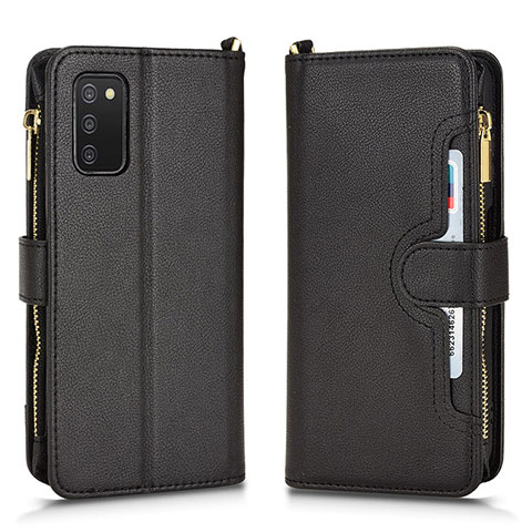 Handytasche Stand Schutzhülle Flip Leder Hülle BY2 für Samsung Galaxy A02s Schwarz