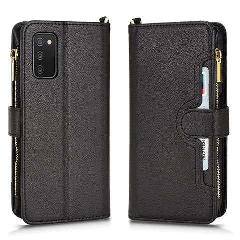 Handytasche Stand Schutzhülle Flip Leder Hülle BY2 für Samsung Galaxy A03s Schwarz