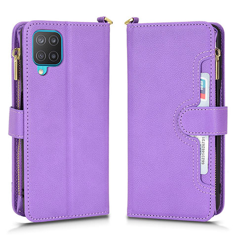 Handytasche Stand Schutzhülle Flip Leder Hülle BY2 für Samsung Galaxy A12 5G Violett
