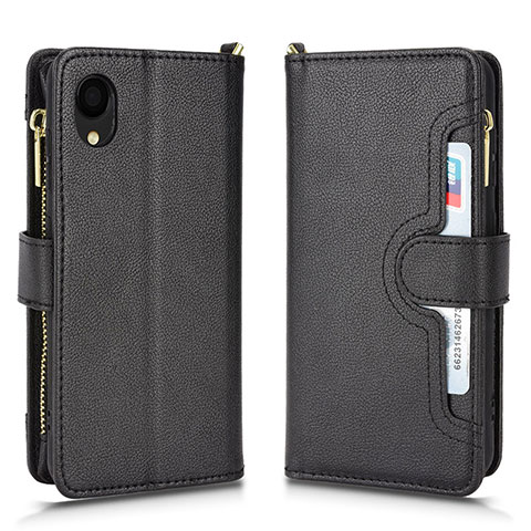 Handytasche Stand Schutzhülle Flip Leder Hülle BY2 für Samsung Galaxy A22 5G SC-56B Schwarz