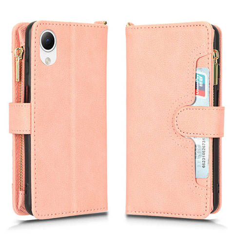 Handytasche Stand Schutzhülle Flip Leder Hülle BY2 für Samsung Galaxy A23 5G SC-56C Rosegold