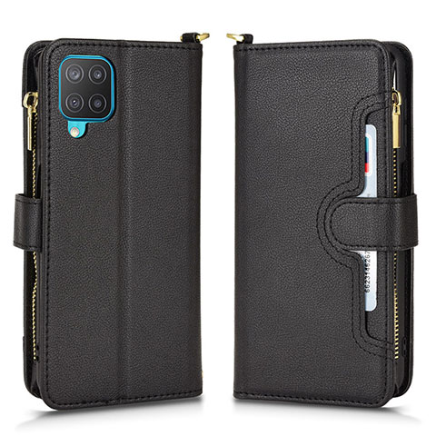 Handytasche Stand Schutzhülle Flip Leder Hülle BY2 für Samsung Galaxy F12 Schwarz