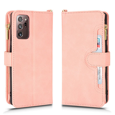 Handytasche Stand Schutzhülle Flip Leder Hülle BY2 für Samsung Galaxy Note 20 Ultra 5G Rosegold