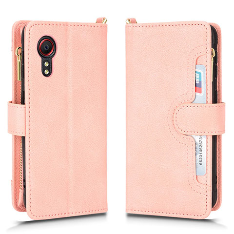 Handytasche Stand Schutzhülle Flip Leder Hülle BY2 für Samsung Galaxy XCover 5 SM-G525F Rosegold