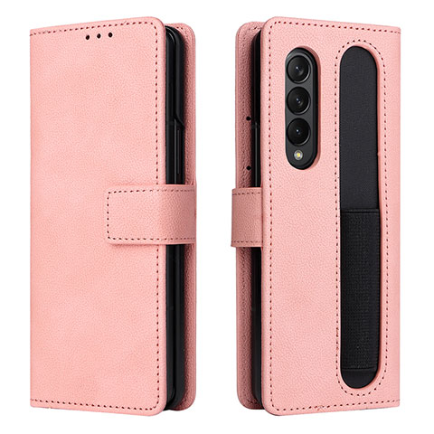 Handytasche Stand Schutzhülle Flip Leder Hülle BY2 für Samsung Galaxy Z Fold3 5G Rosegold