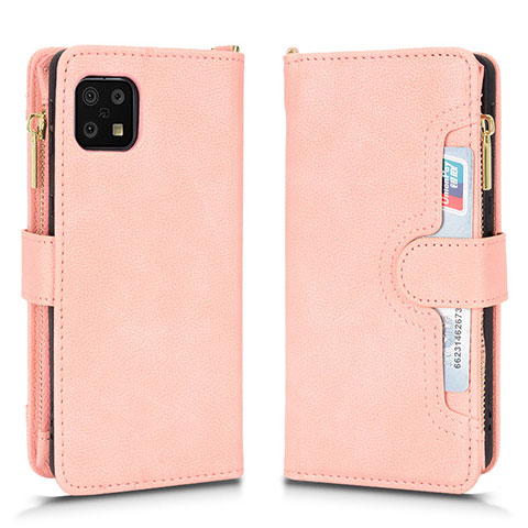 Handytasche Stand Schutzhülle Flip Leder Hülle BY2 für Sharp Aquos Sense6 Rosegold