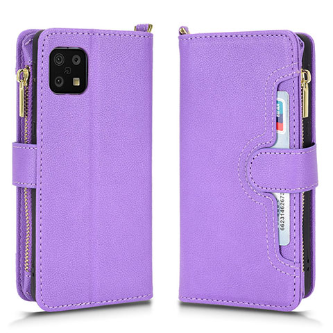 Handytasche Stand Schutzhülle Flip Leder Hülle BY2 für Sharp Aquos Sense6 Violett