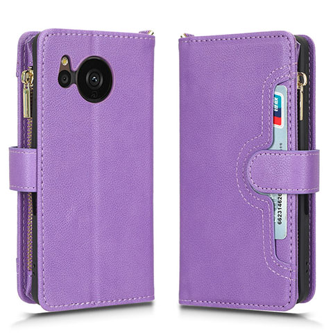 Handytasche Stand Schutzhülle Flip Leder Hülle BY2 für Sharp Aquos Sense7 Violett