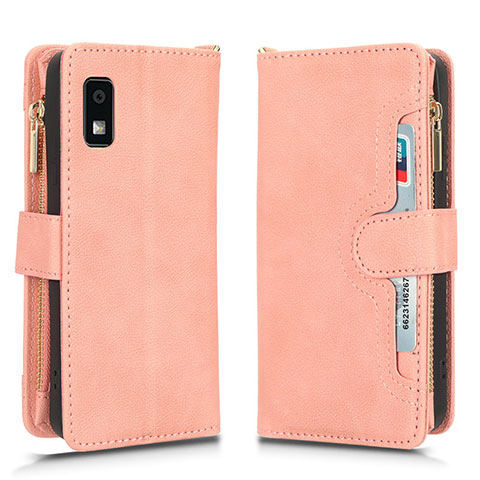 Handytasche Stand Schutzhülle Flip Leder Hülle BY2 für Sharp Aquos wish3 Rosegold