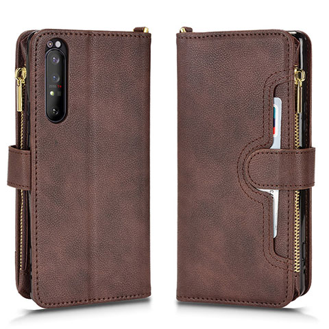 Handytasche Stand Schutzhülle Flip Leder Hülle BY2 für Sony Xperia 1 II Braun