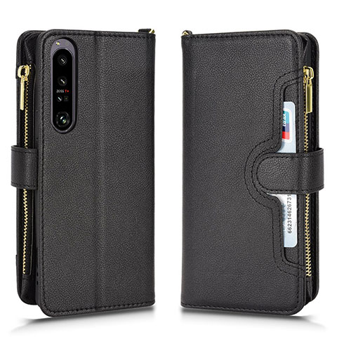 Handytasche Stand Schutzhülle Flip Leder Hülle BY2 für Sony Xperia 1 IV SO-51C Schwarz