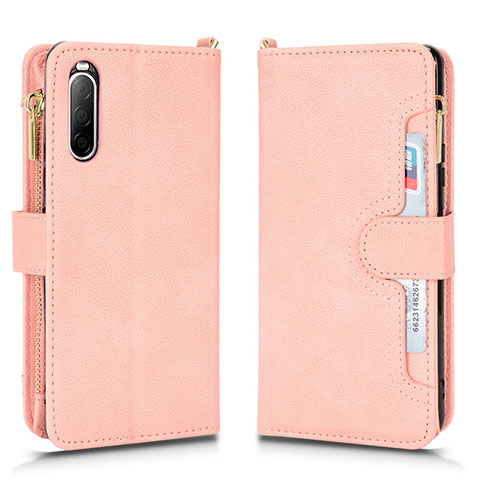 Handytasche Stand Schutzhülle Flip Leder Hülle BY2 für Sony Xperia 10 II Rosegold