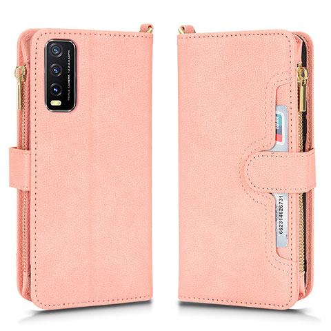 Handytasche Stand Schutzhülle Flip Leder Hülle BY2 für Vivo Y11s Rosegold