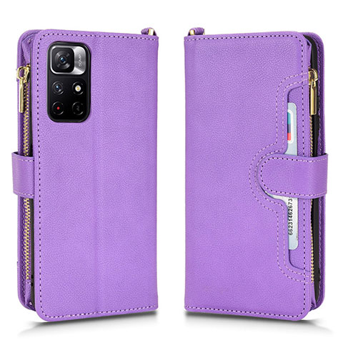 Handytasche Stand Schutzhülle Flip Leder Hülle BY2 für Xiaomi Poco M4 Pro 5G Violett