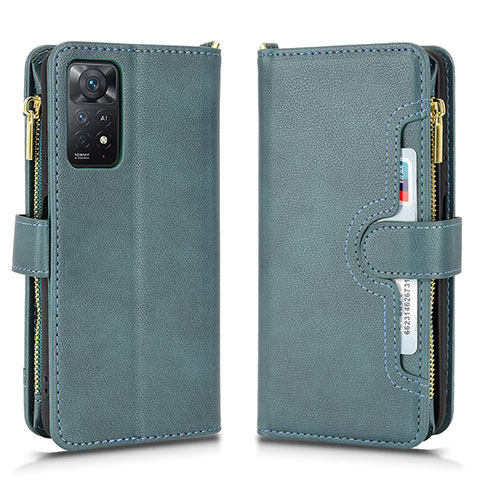 Handytasche Stand Schutzhülle Flip Leder Hülle BY2 für Xiaomi Redmi Note 11 Pro 4G Grün